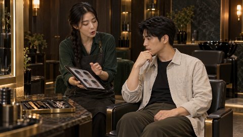 헤어샵 영상 6의 실제 장면